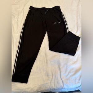 Armani Exchange Black Joggers with White Stripes